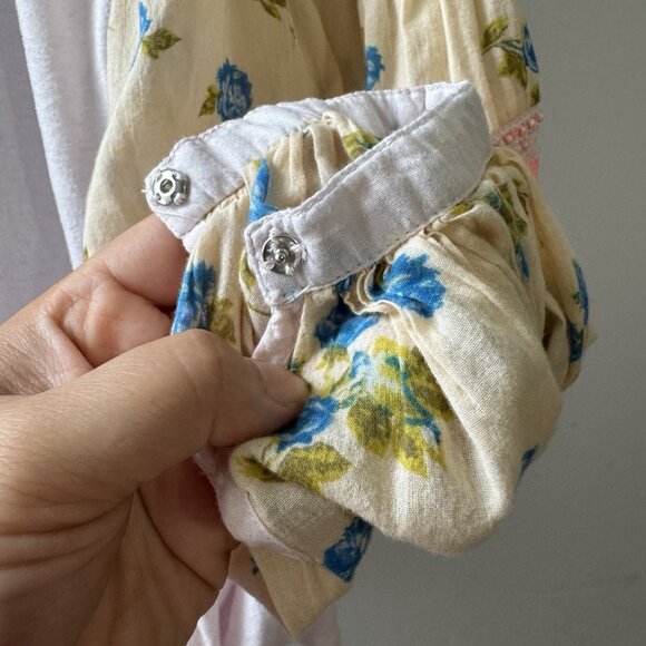 Free People Women Mix It Up Mini Tunic Dress XS Floral Boho Romantic Hippie - Picture 12 of 14